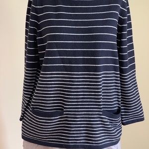 Striped Ann Taylor top poly/cotton blend